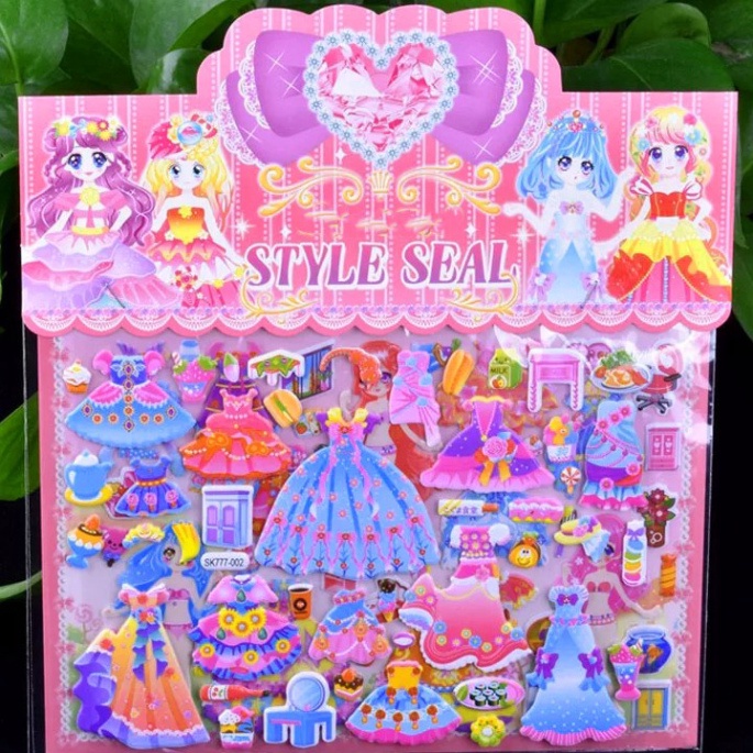 Set sticker dán 3D cao cấp phối đồ cho công chúa cùng các phụ kiện xinh yêu BBShine - ST004 Combo