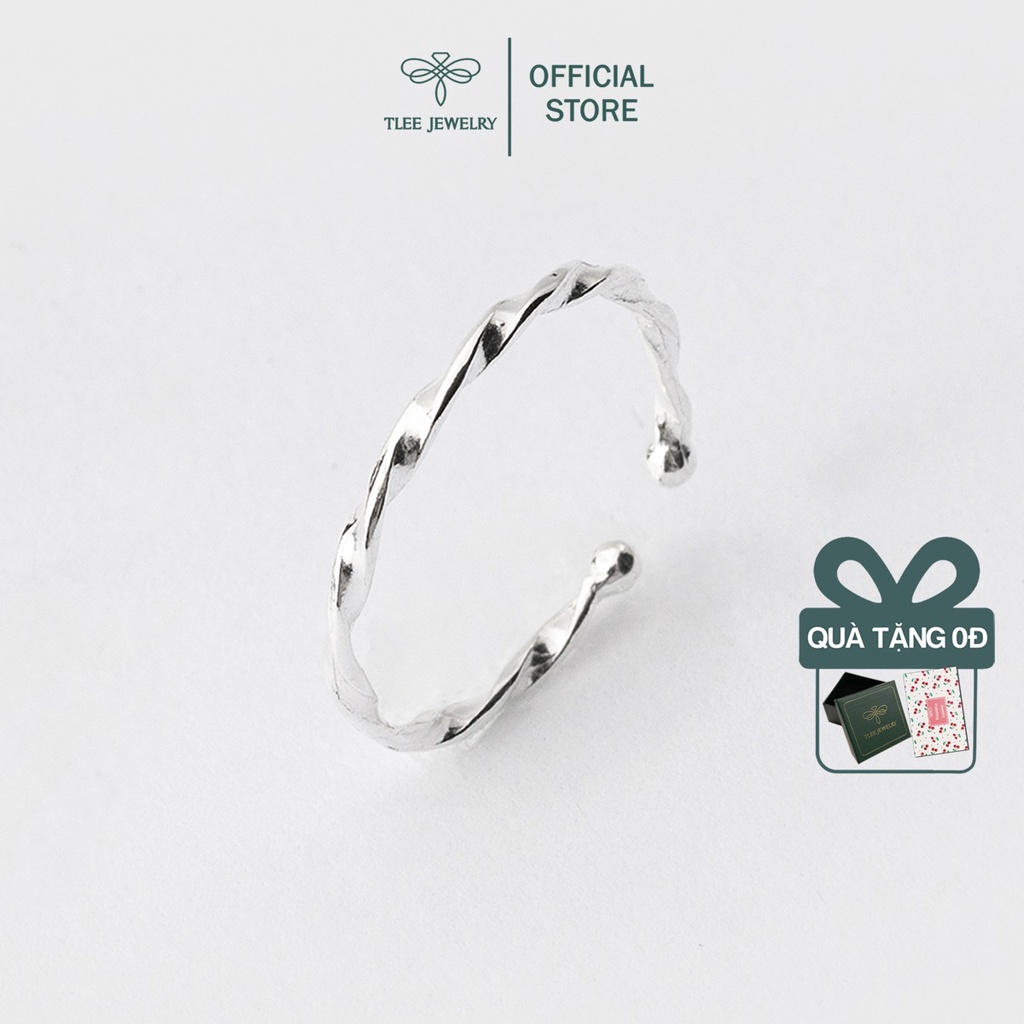 Nhẫn bạc nữ TLEE xoắn bi trơn basic cá tính TleeJewelry A0218