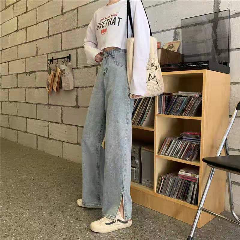 Quần jean SUXI dài ống rộng cá tính thời trang dành cho nữ