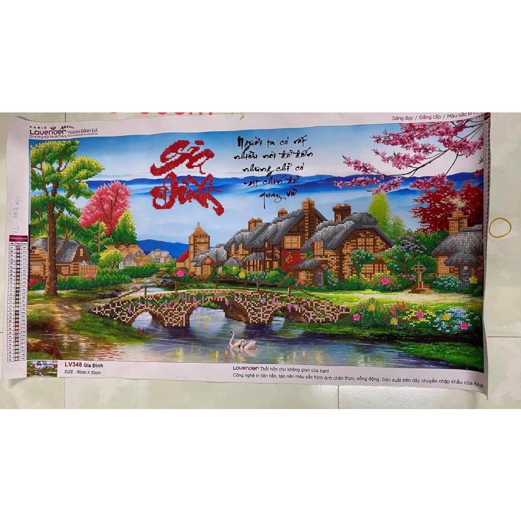 Tranh đính đá Gia Đình DF290, LV348 - chưa đính đá, chưa khung