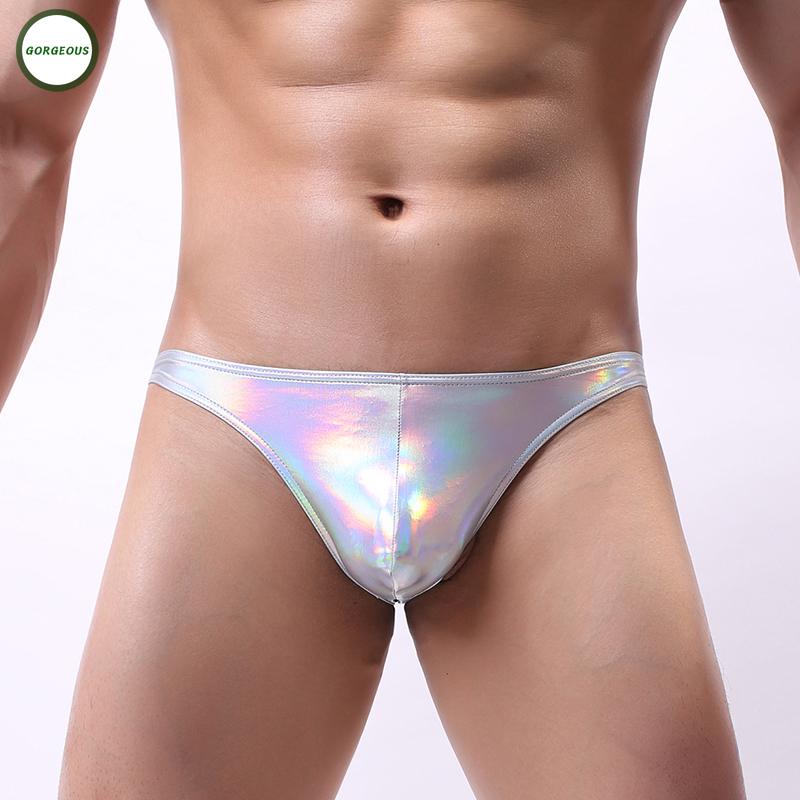 Stylish Clubwear Lingerie Pouch Shiny Men Underwear Underpants Thongs Briefs