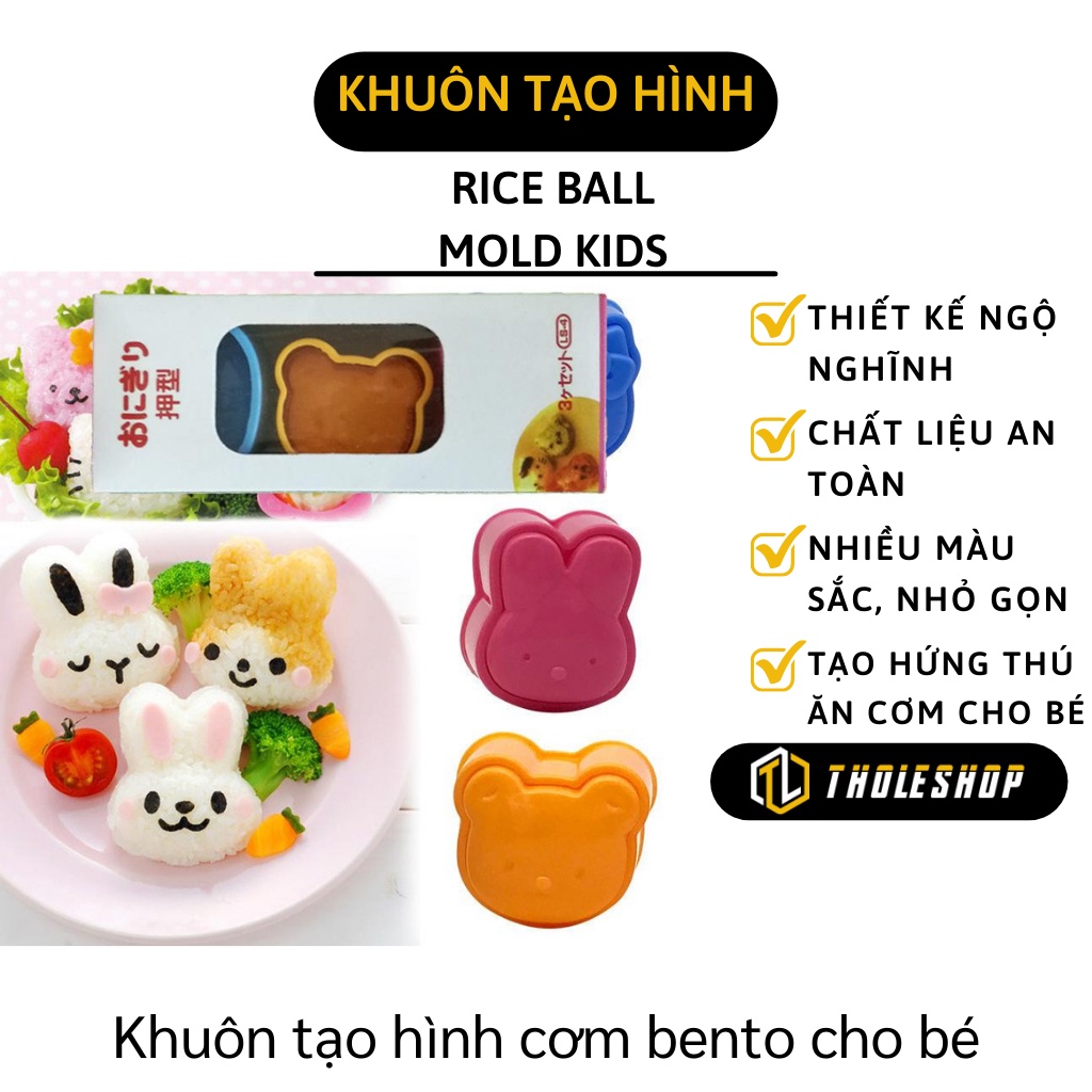 Khuôn Tạo Hình Cơm - Bộ 3 Khuôn Hình Thú Tạo Hình Cơm Nắm, Sushi, Bánh Cho Bé 7120