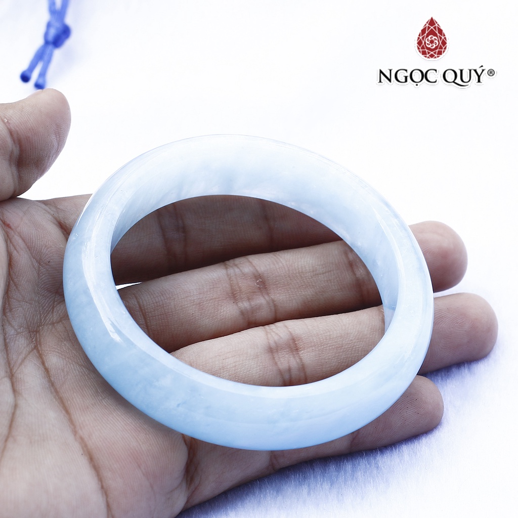 Vòng tay đá AQM hải lam ngọc liền khối - Ngọc Quý