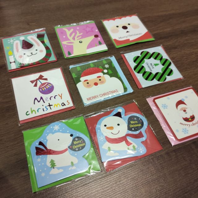 Set 9 tấm thiệp noel 7x7cm mẫu 2