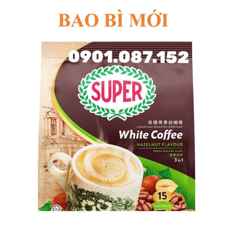White Coffee Super Hazelnut - Cafe trắng vị hạt phỉ