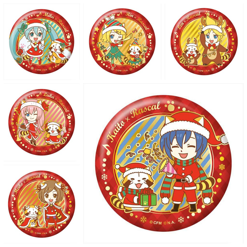 Huy hiệu cài áo IN HÌNH Vocaloid ver giáng sinh anime chibi dễ thương tiện lợi