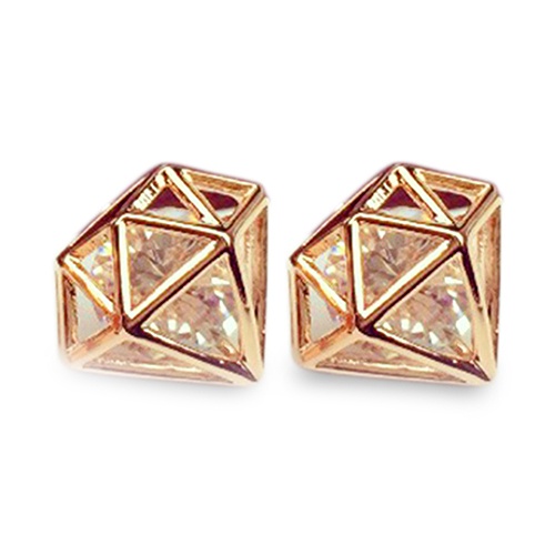 Đôi bông tai hình kim cương phối đính đá thời trang cho nữ