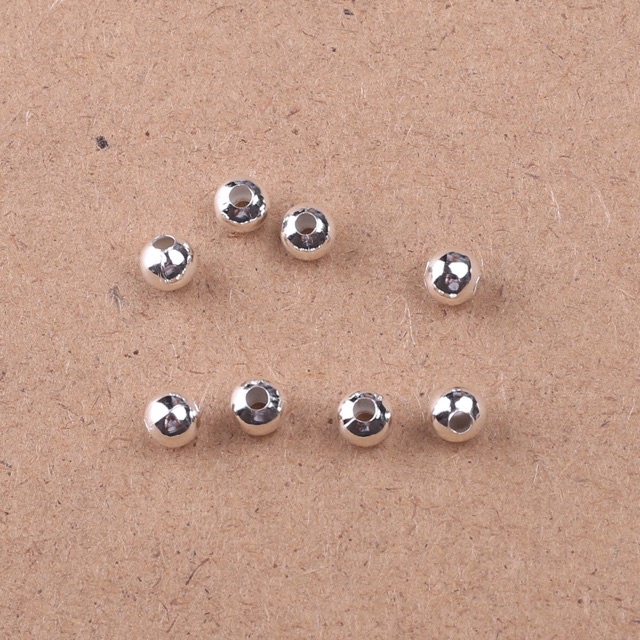 GIÁ SỈ  Hạt bi bạc 3mm - Hàng bạc cao cấp loại 1 siêu đẹp PH423