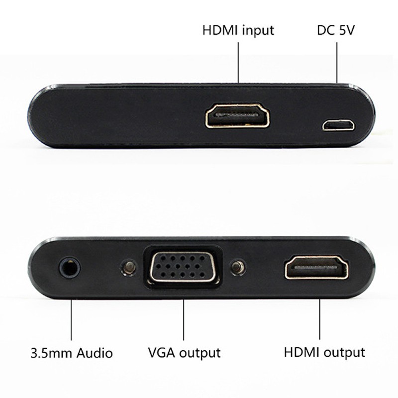 HDMI to HDMI+VGA Converter with Audio Separation 2 in 1 Converter