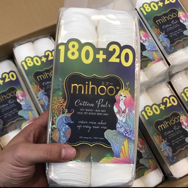 BÔNG TẨY TRANG MIHOO COTTON PADS 200 MIẾNG