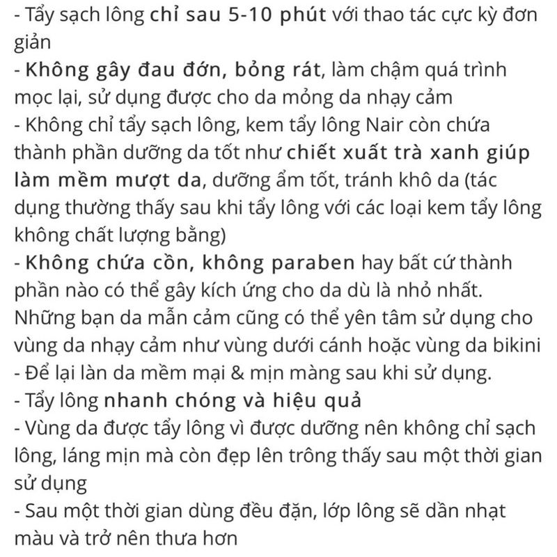 Kem tẩy lông vùng bikini Nair | BigBuy360 - bigbuy360.vn