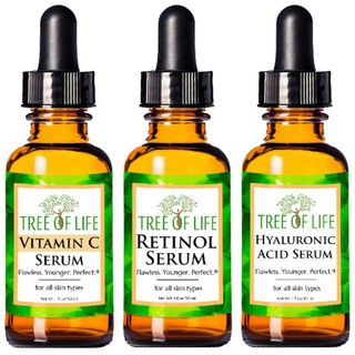 dts123  [Bill Mỹ] Bộ 3 Serum Tree of Life chống lão hóa Vitamin C Serum, Retinol Serum và Hyaluronic Acid Serum 30ml