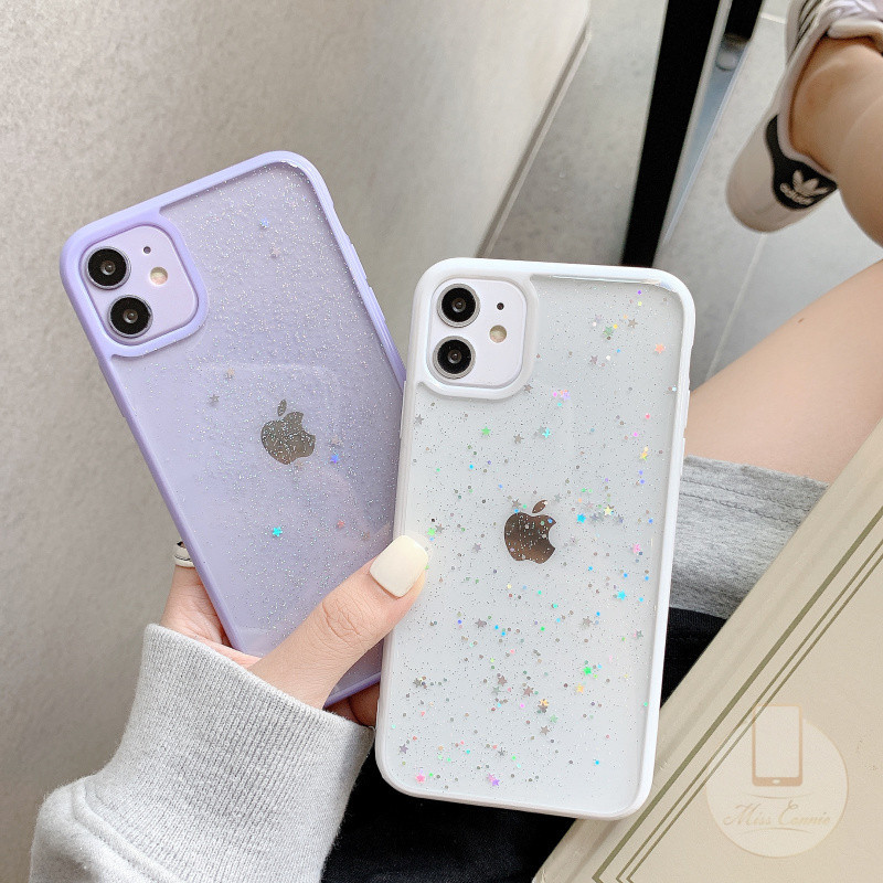 Ốp điện thoại TPU kim tuyến màu Macaron đơn giản cho iPhone 11 8plus 7plus 8 7 11Pro Max X Xs Max XR SE 2020 iPhone 12 pro max | BigBuy360 - bigbuy360.vn