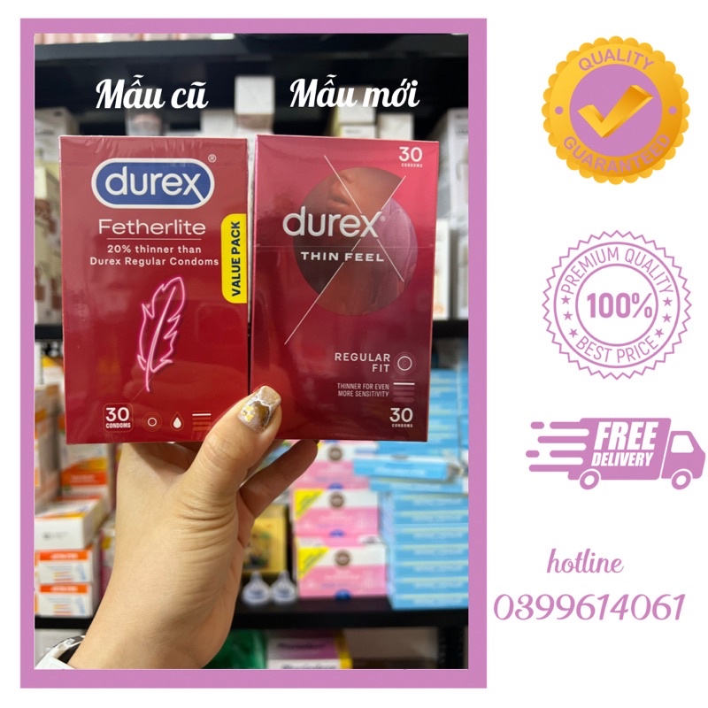 Bao cao su Durex đỏ hộp 30 chiếc nội địa úc