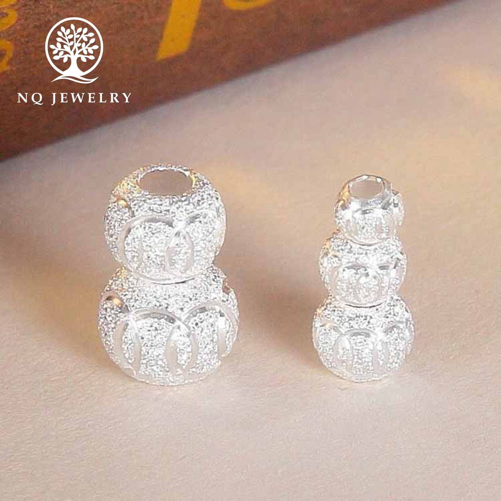 Charm bi bạc xỏ ngang có họa tiết - NQ Jewelry