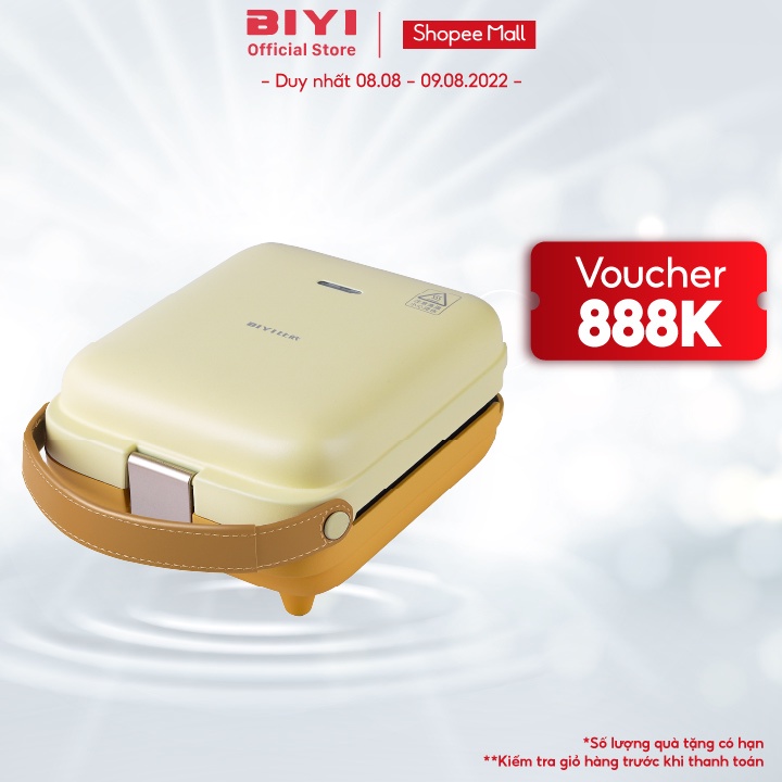 Máy kẹp, nướng bánh mỳ Sandwich BIYI BM-1513F 600W, làm đồ ăn nhẹ đa chức năng, phủ chống dính - BH 12 Tháng