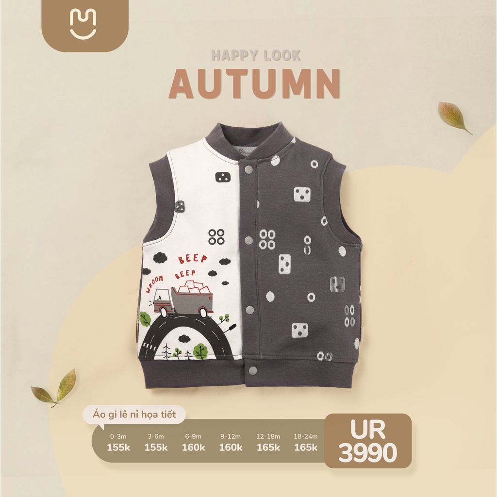 Gile họa tiết cotton mềm size từ 0 tháng đến 24 tháng 3982