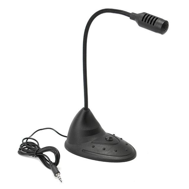3.5mm Flexible Desktop Table Stand Skype MSN Mic Recording Microphone PC Laptop
