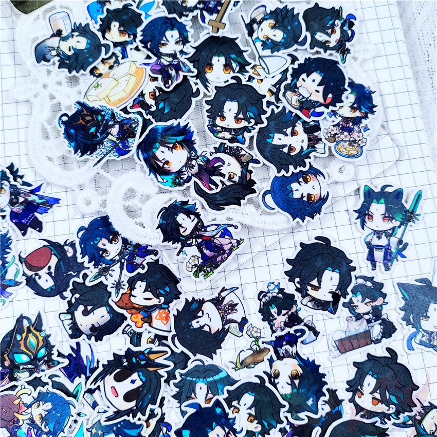 ★★★ Tác động của Genshin. Sticker Dán Trang Trí Nhật Ký Mini Xiao Q-1 ★★★ 60 Miếng Dán Trang Trí Album Thời Trang (Size: 2~3cm)