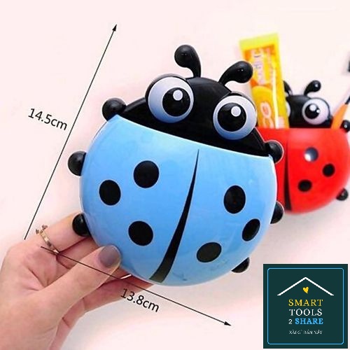 Kệ Đựng Bàn Chải, Kem Đánh Răng, Cọ Trang Điểm Hình Con Bọ Lady Bug Nhiều Màu Sắc