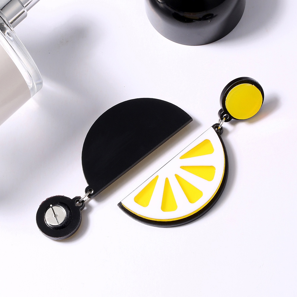 Đôi khuyên tai acrylic hình lát chanh thời trang cá tính cho nữ