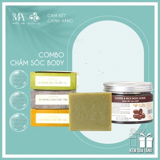 Combo chăm sóc body mộc an xà bông thiên nhiên & tẩy da chết body giúp sạch da giảm mụn sáng da mịn màng - du hoa các