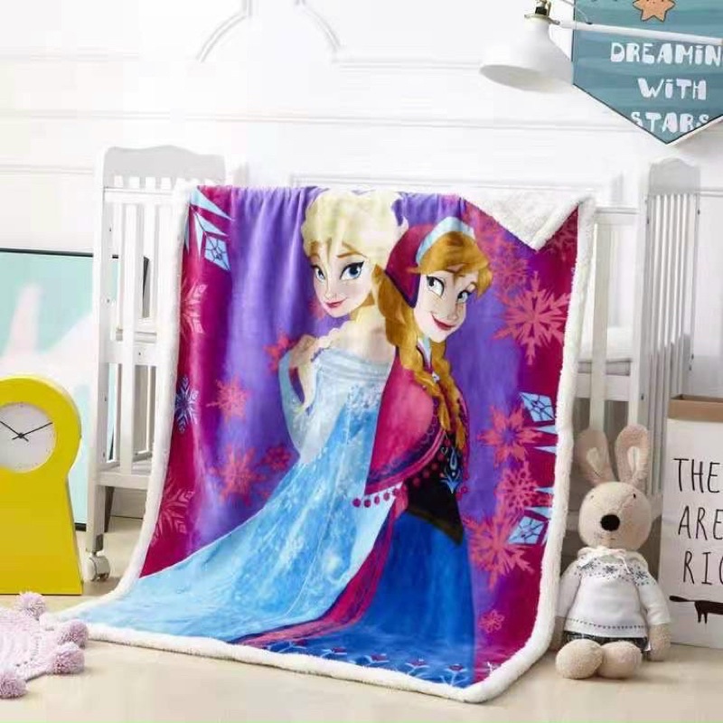 Chăn Lông Cừu Cho Bé 1mx1m4 - Elsa Tím