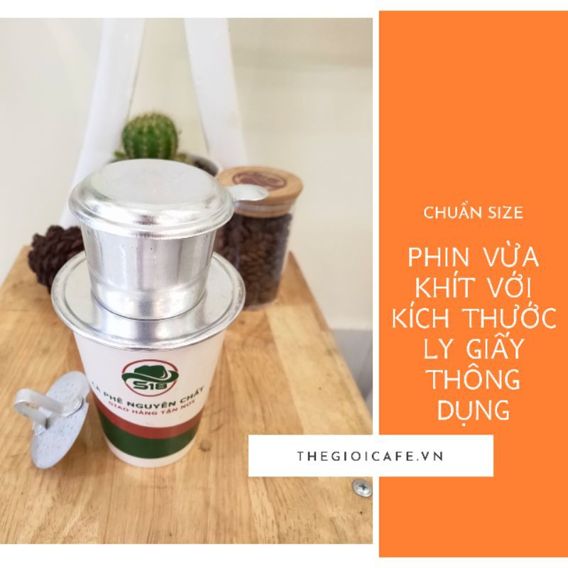 phin pha cà phê - phin cafe nhôm - cỡ vừa chuẩn 25g - s18 coffee