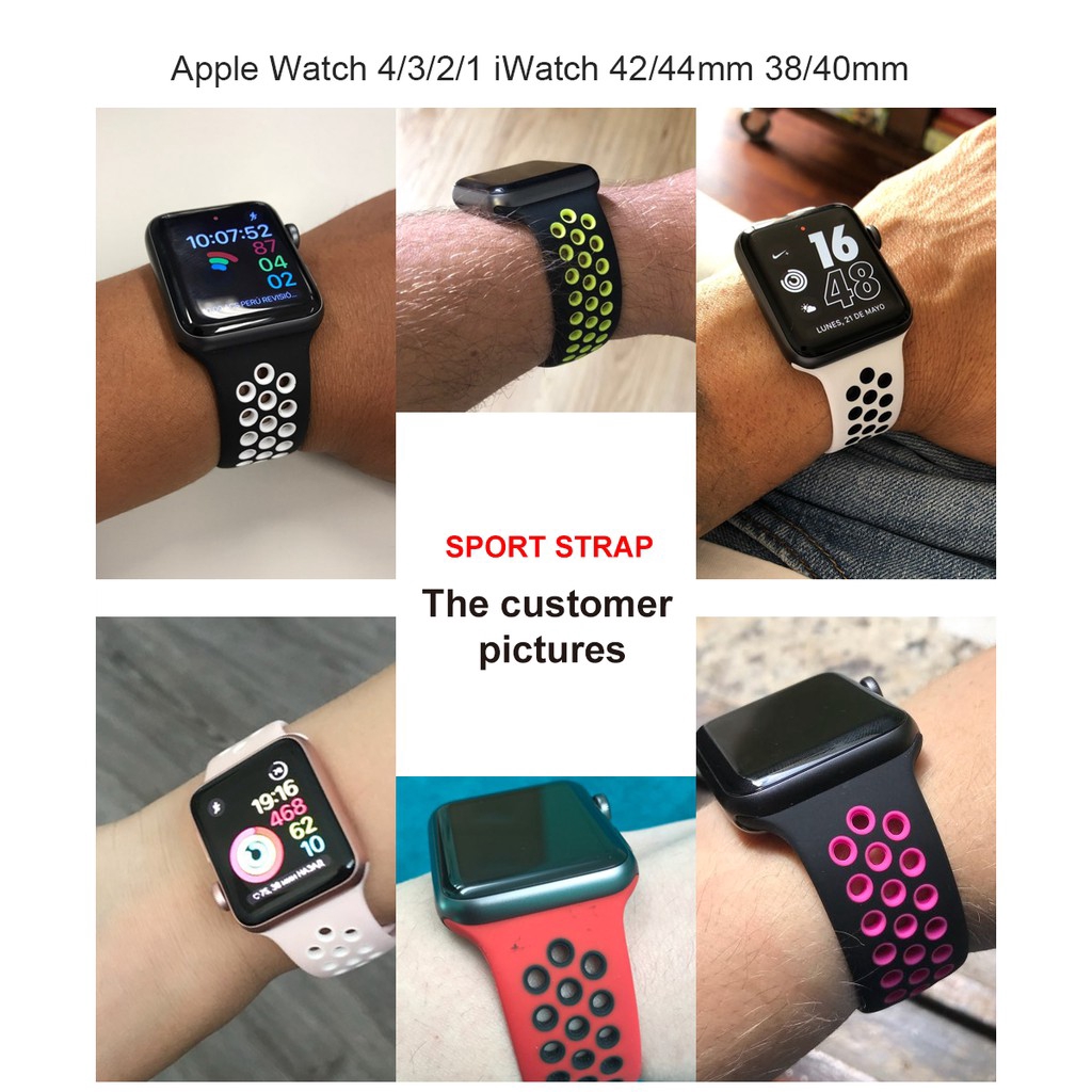 Dây đeo silicon phong cách thể thao cho iWatch với 24 màu tuỳ chọn cho Apple Watch 4/3/2/1 / 42mm / 38mm