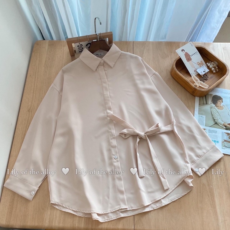 Sơ mi nơ vạt oversize
