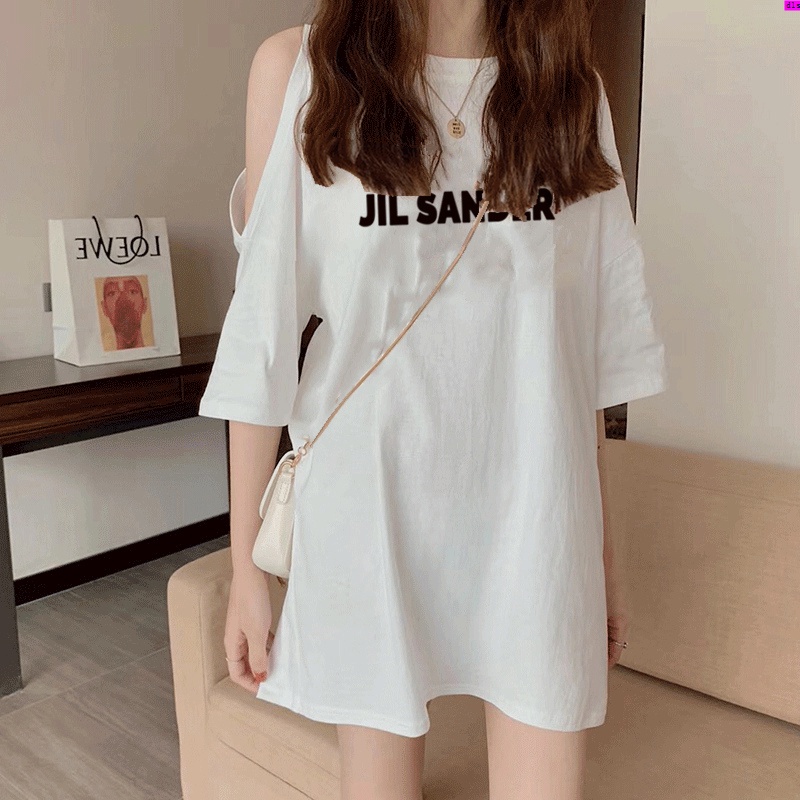 Áo Thun Nữ Trễ Vai Tay Ngắn Dáng Rộng In Chữ Cỡ Lớn mm240-300 Jin Thời Trang Mùa Hè