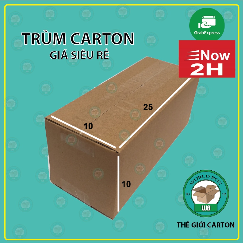 thùng hộp gói hàng 25x10x10 bộ 100 cứng cáp