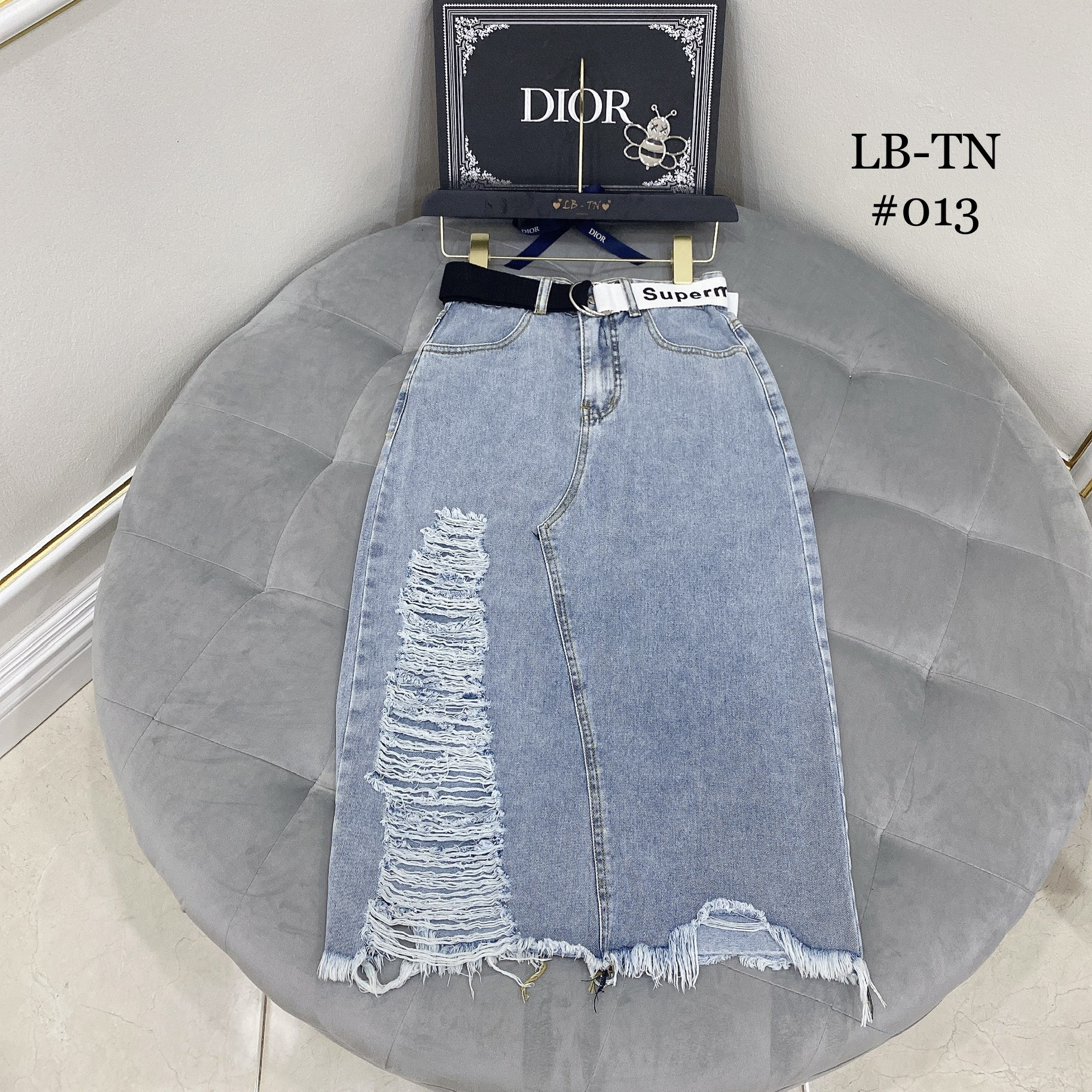 [Siêu Hot] Chân Váy Bò Chân Váy Jean Dài Mài Rách Cạp Cao Chuẩn Phom Dáng Hàng Loại 1 | BigBuy360 - bigbuy360.vn