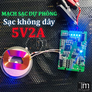 Mạch Sạc Dự Phòng Có Sạc Không Dây Qi 5V2A
