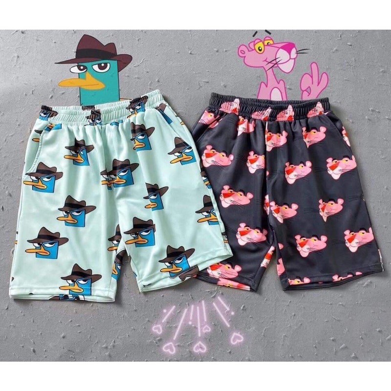 Quần Đùi Cartoon nam nữ TUEANHSHOP Quần Short Thú Hoạt Hình Unisex Freesize 38-70kg