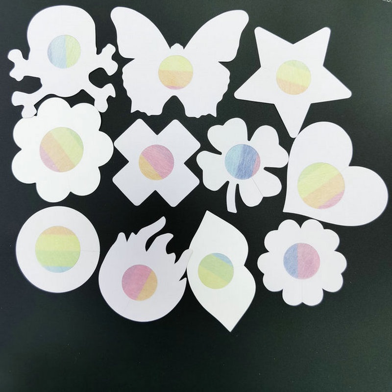 1 Cặp Miếng Dán Nhũ Hoa Hình Cánh Bướm Màu Cầu Vồng Vô Hình Dùng Một Lần Cho Nữ