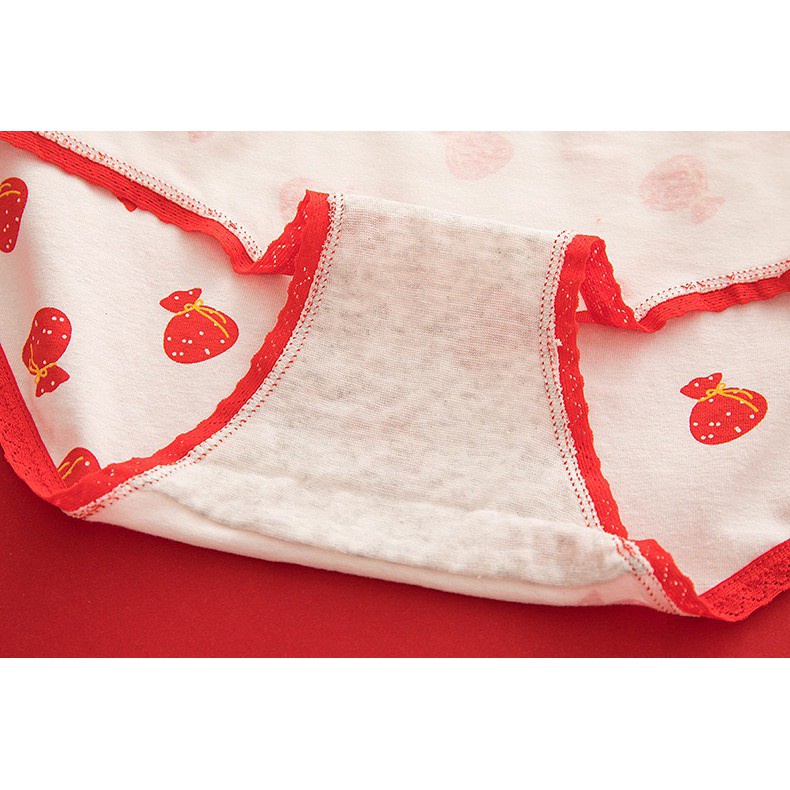Quần Lót Nữ ❤️FREESHIP❤️ Quần Cotton Nữ tông đỏ trẻ trung tôn dáng gợi cảm❤️ Quần Lót Nữ phối viền ren điệu đà mã L158