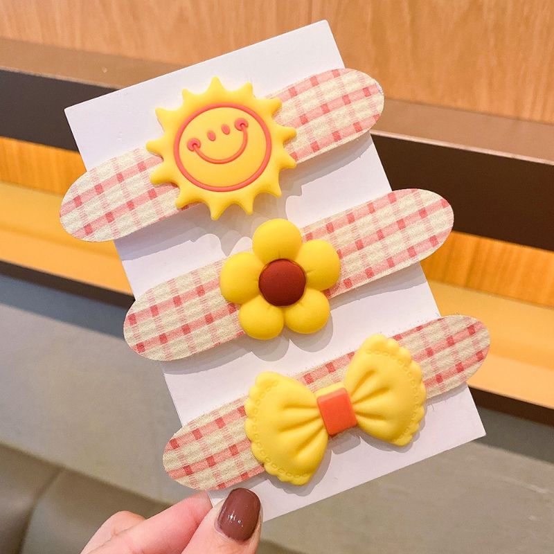 Set 3 kẹp tóc kiểu dáng hoạt hình xinh xắn cho bé gái