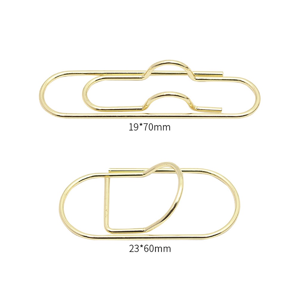 Set 10 Kẹp Giữ Bút / Giấy Ghi Chú Bằng Kim Loại Màu Vàng Kim Đa Ứng Dụng