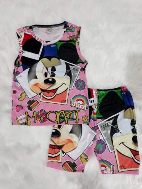 24_36kg Bộ thun lạnh 3D màu hồng, màu xanh cho bé gái ảnh thật, video KHĂN RẰN SHOP