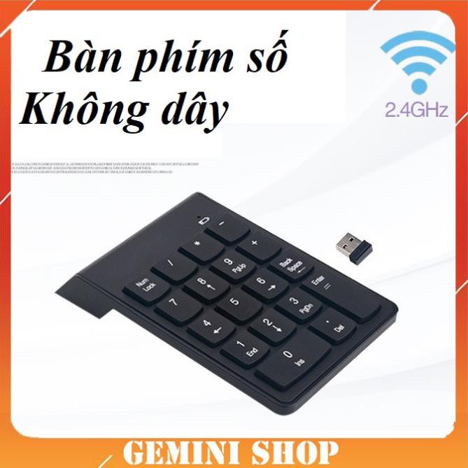 Bàn phím số rời không dây Wireless 2.4 GHz cho Laptop Máy tính Numpad K07 -phukiensotvt