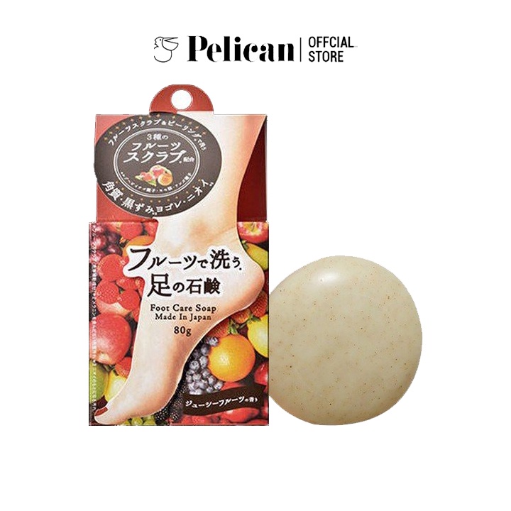 [Mã BMBAU50 giảm 7% đơn 99K] Xà phòng chăm sóc chân chiết xuất hoa trái cây Pelican Foot Care Scrub Soap 80g