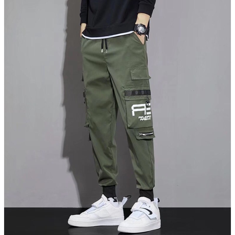 Quần dài chín tấc dáng rộng vải nhung dày thời trang mùa mới dành cho nam