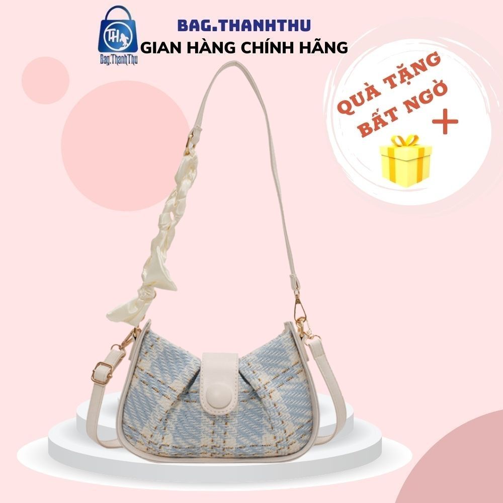 Túi kẹp nách đeo vai Bag.Thanhthu khuy da dạ tặng kèm khăn 537