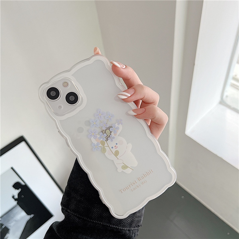 ỐP LƯNG IPHONE Phù Hợp Ốp Điện Thoại Hình Thỏ Gợn Sóng Cho iphone15 / 13 6s / 6splus / 7 / 7plus / 8 / 8plus / x / xr / xs / 11 / promax / mini / 14-14