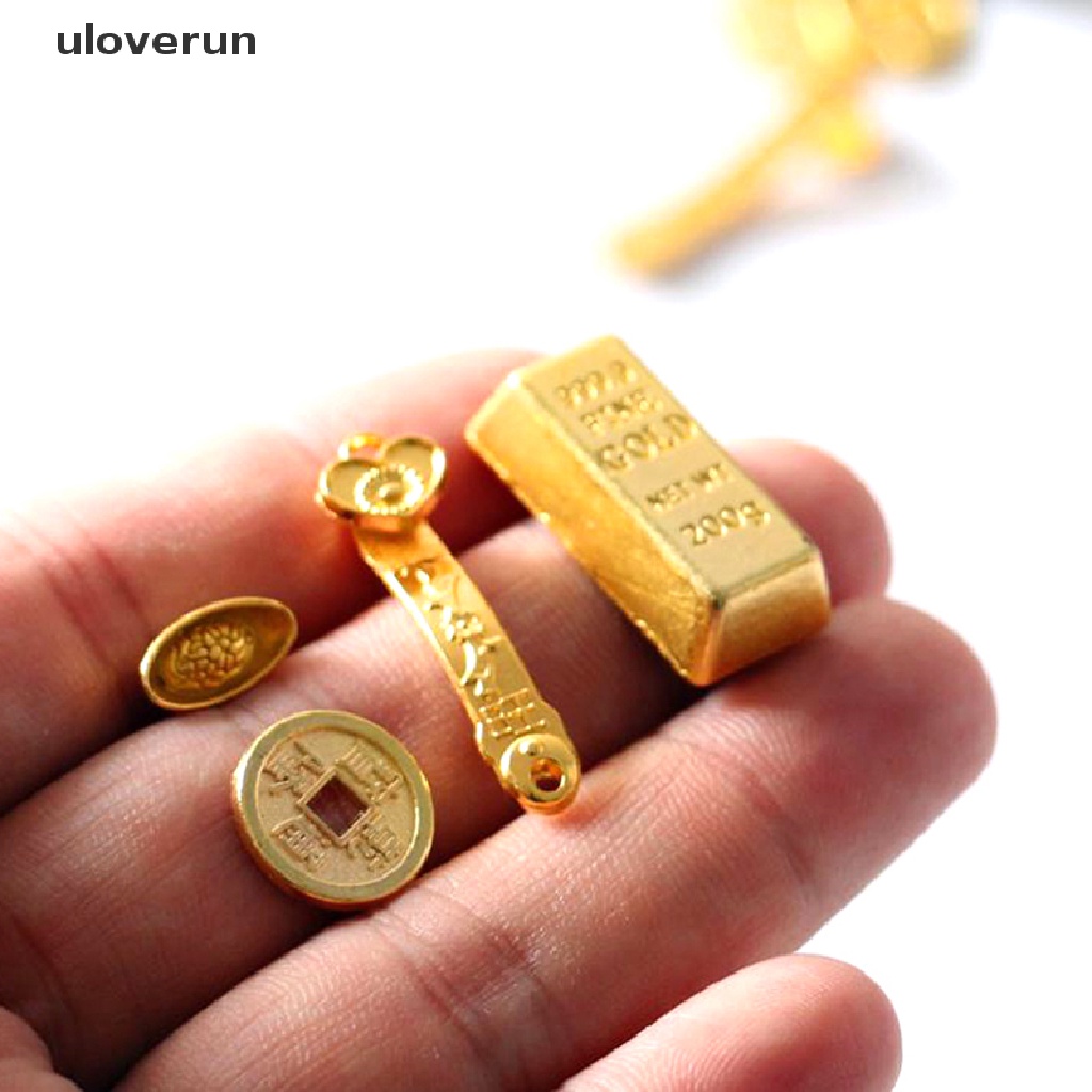 Mô Hình Viên Gạch Mini Bằng Đồng Màu Vàng Tỷ Lệ 1: 12 Dùng Trang Trí Nhà Búp Bê
