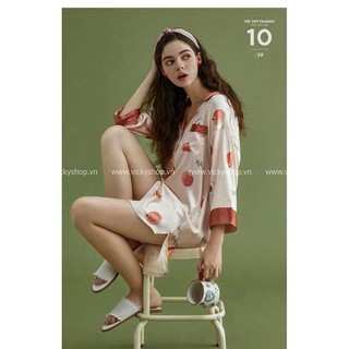 D861 đầm sơ mi lụa họa tiết cao cấp.