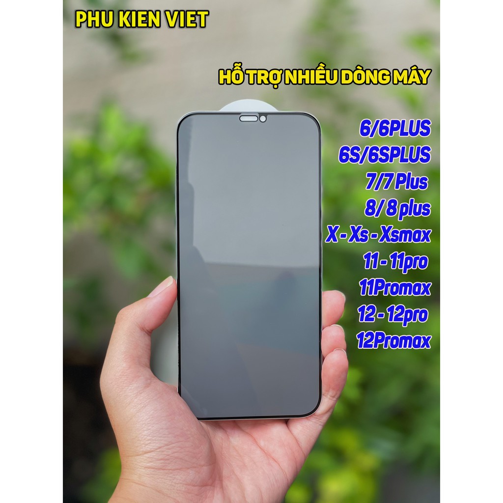 Kính cường lực iphone PRIVACY chống nhìn trộm 6/6plus/6s/6splus/7/7plus/8/8plus/x/xs/11/12/pro/max/plus/promax - ORIO