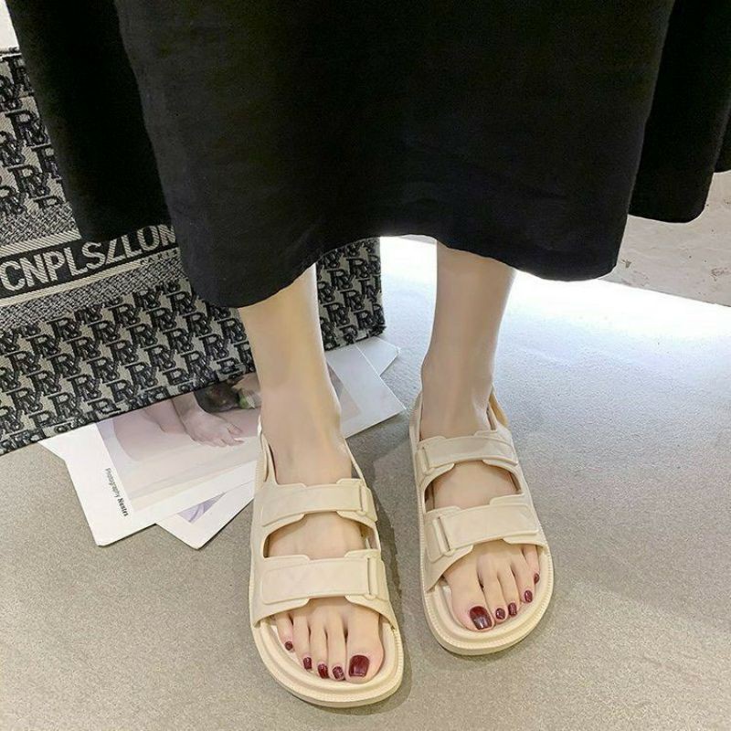 ( 3 MÀU ) Sandal Nữ Quai Ngang Cao Su Dẻo Mã 06 Cực Xinh Xắn Hot Trend Cho Các Nàng