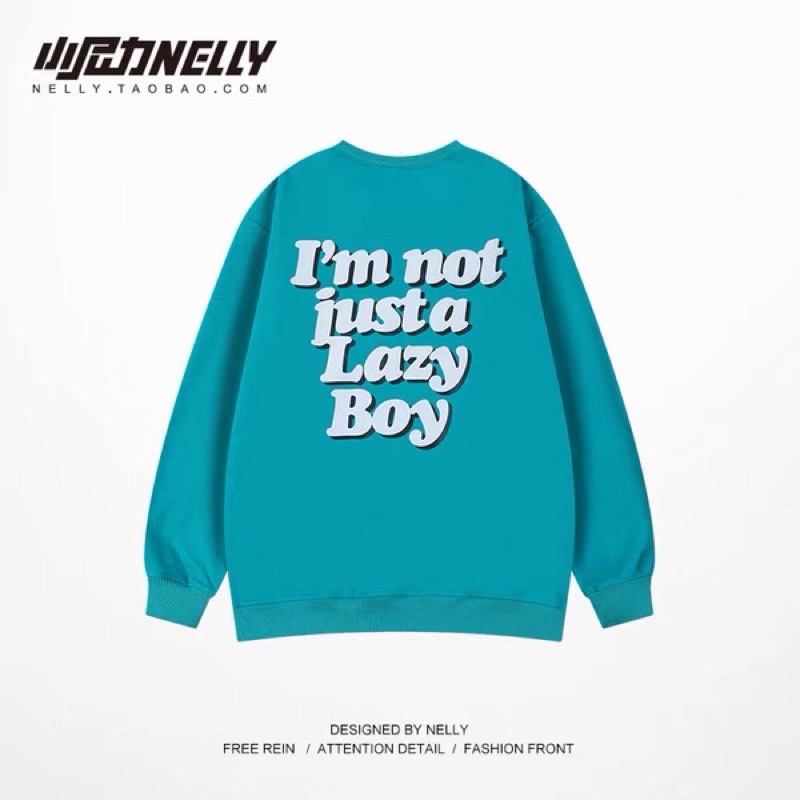 Áo sweater nelly heybig nỉ lót lông sale (có sẵn) justa lazy